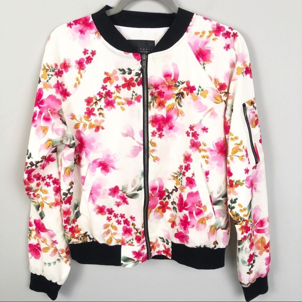 Floral Pink Bomber Jacket